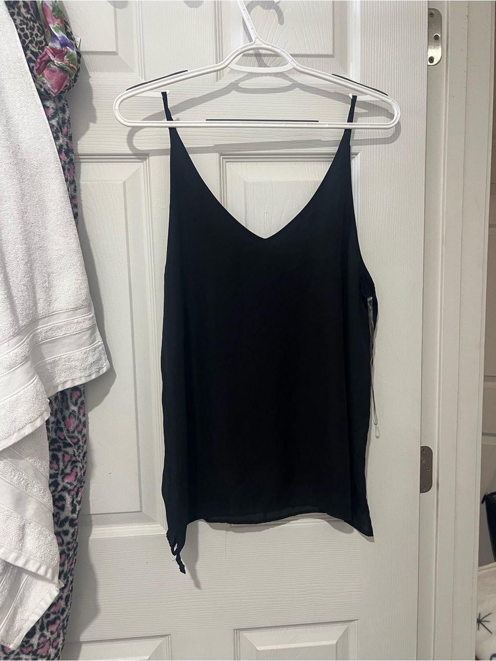Women’s Black V-Neck Slip Tank Top